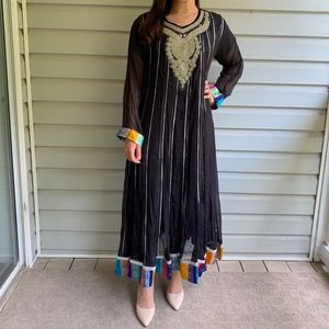Black Indian/Pakistani Anarkali Dress